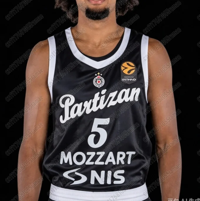202627 Partizan Belgrad Basketball Heimtrikot Fan Edition Trikot-Set Herren Schnelltrocknende Sportweste Set Familien-Matching – Detail 6