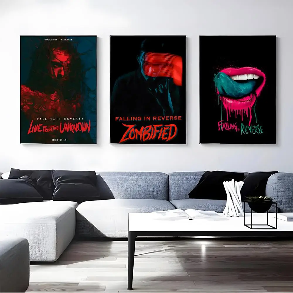Band F-Falling I-in R-Reverse Poster Self-adhesive Art Waterproof Paper Sticker Coffee House Bar Room Wall Decor