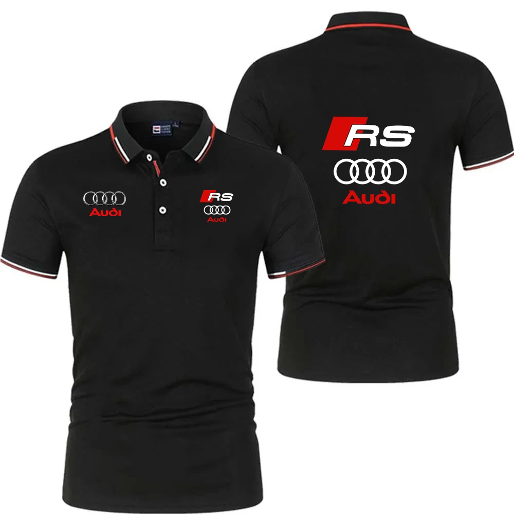 Camiseta polo de alta calidad 2026 con solapa, camisa de manga corta para asistente de tienda Audi 4S, polo deportivo de moda