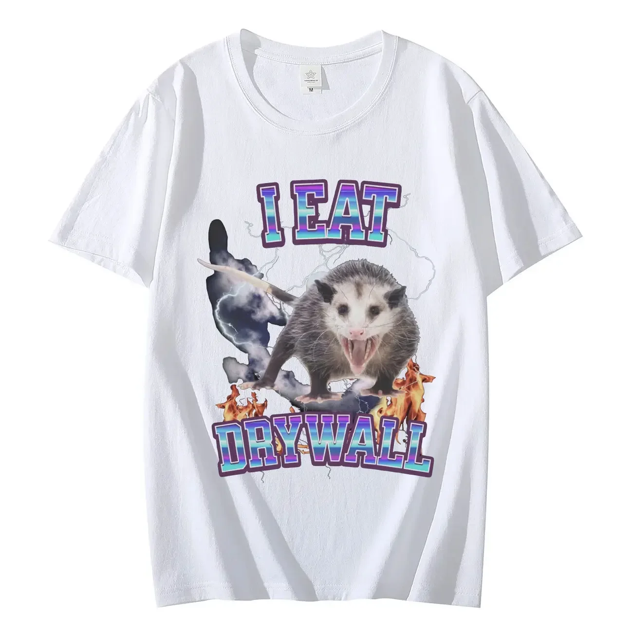 I Eat Dry Wall Opossum Graphic T Shirts Fashion Funny Meme Short Sleeve T-shirt Casual Vintage T-shirts Y2k Streetwear Women Y2K
