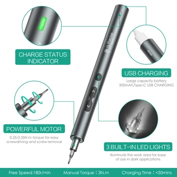 정밀 전기 스크루 드라이버 핸들 전동 공구 충전식 무선 미니 소형, 샤오미 모바일 셀 수리용, 4mm 비트, 신제품 