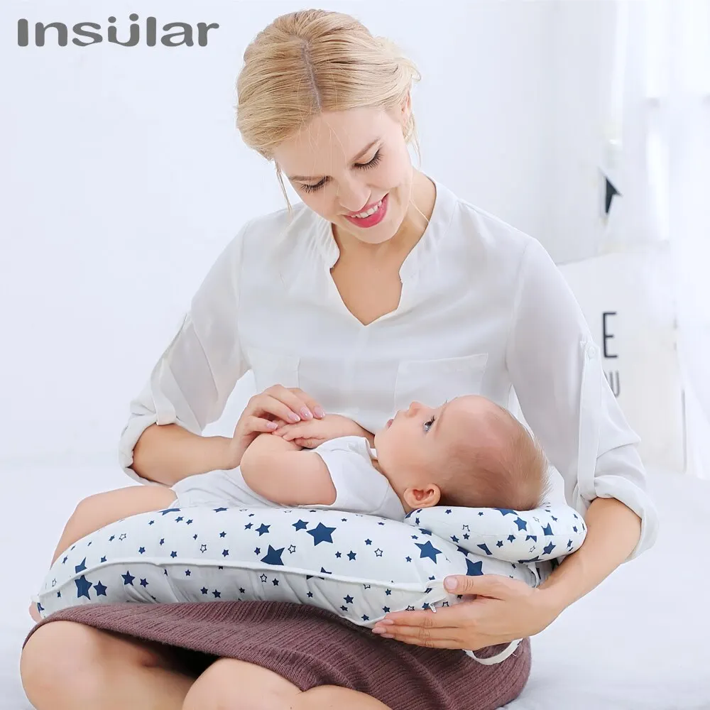 2-ピース-セット島状-u-字型ベビー授乳枕、ソフトコットンマタニティ授乳クッション新生児授乳腰サポート枕