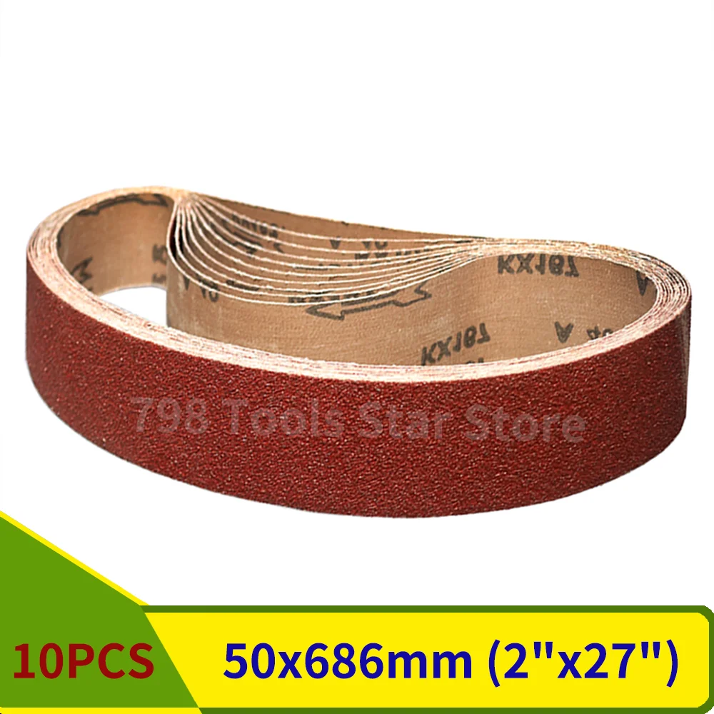 10 Pcs 686*50MM Sanding Belts 40-1000Grits Sandpaper Abrasive Bands for Sander Power Rotary Tools Accessories