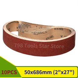 10 Pcs 686*50MM Sanding Belts 40-1000Grits Sandpaper Abrasive Bands for Sander Power Rotary Tools Accessories