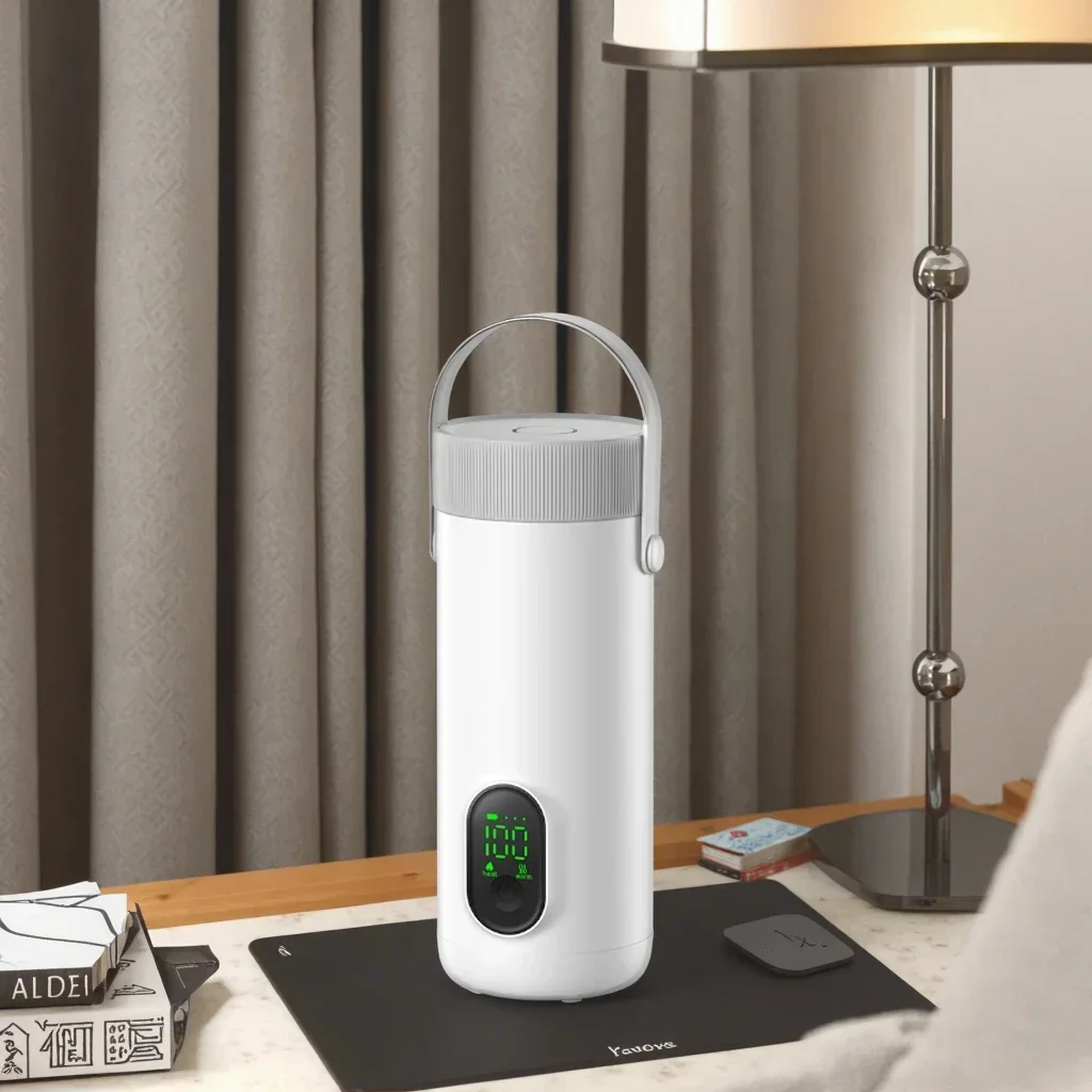 In stock Customizable Portable Wireless Charging Electric Kettle Smart Car & Travel Heating for Hotel & Outdoor Use