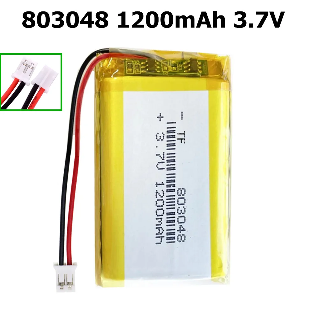 1-10Pcs 3.7V 1200mAh 753048 803048 Rechargeable Li-Polymer Battery PH 2pin 2.0mm For GPS Game Player PDA Car Camera Tablet PC