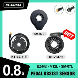 Ebike KT Pedal Assist Sensor V12L D12L/R 8 12 Magnets E-bike Accessories Dual Hall Sensors PAS for Electric Bike Bicycle Kit