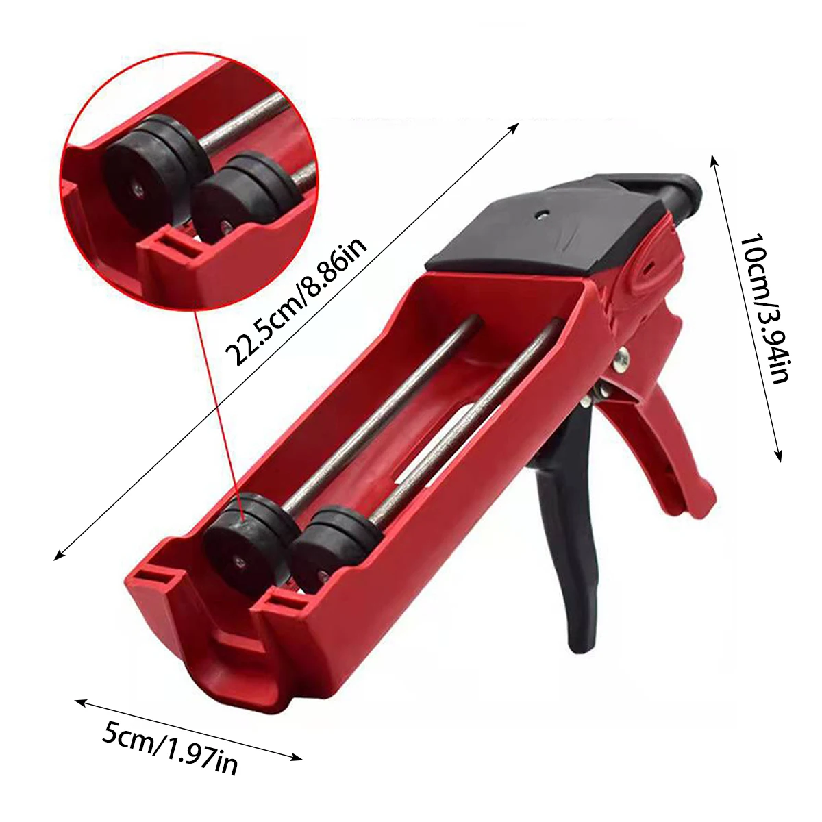 Pistola de cartucho de doble componente de acero de 400ml, aplicador Manual hidráulico, pistola de calafateo para costura de azulejos de cerámica,