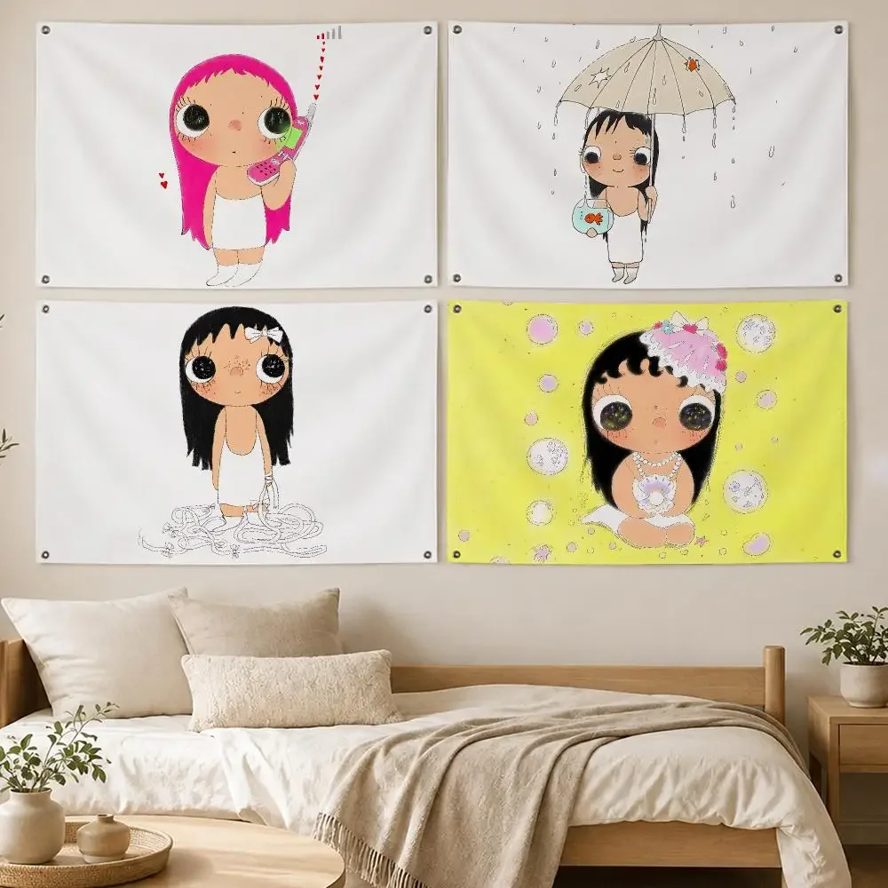 Cute Character Yuy  Flags Room Bedroom Home Outdoor Wall Hanging Concert Printed Background Decoration Art Banne