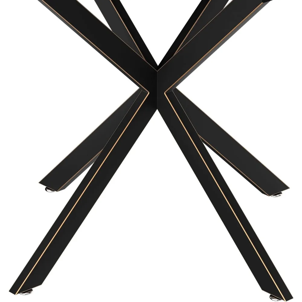 Round Dining Table Set for 2,Small Kitchen Table and Chairs Set 36 inch Modern Metal Cross Base Dinner Table with 2 Cushione