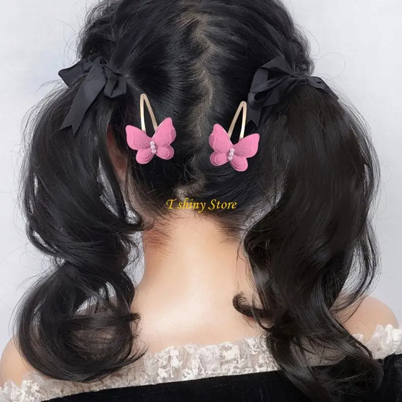 N58F 4pcs Eyeing Catch a doppio strato Assicca cuccia per capelli per donne e bambini in metallo per l'evento quotidiano e