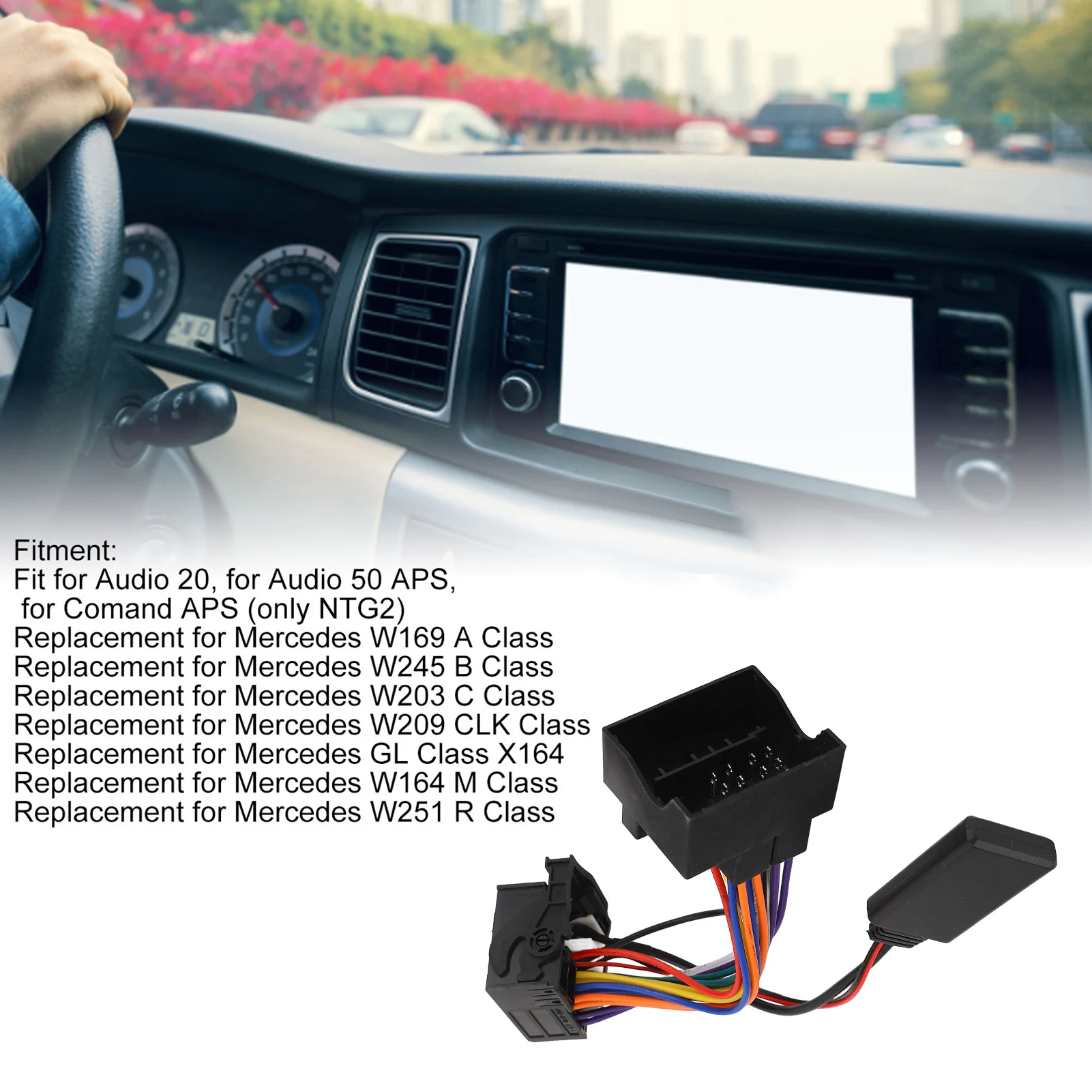 

16Pin Car Bluetooth 5.0 Module Radio Bluetooth AUX Adapter Fit For Mercedes Benz W169 W245 W203 W209 W164