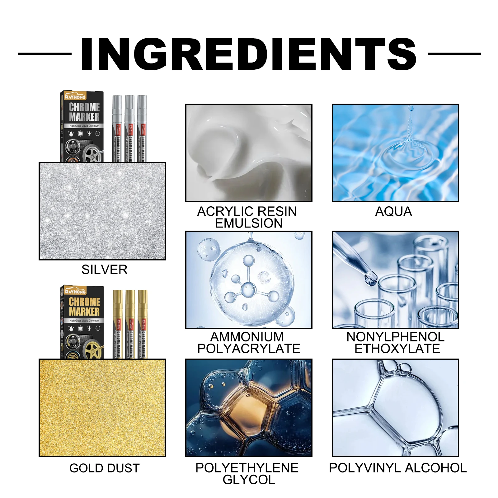 3 قطعة جنوط عجلات السيارة مرآة كروم لتقوم بها بنفسك قلم إصلاح طلاء الكروم إصلاح نهائي لتلوين جرافيتي الإطارات والطلاء #4