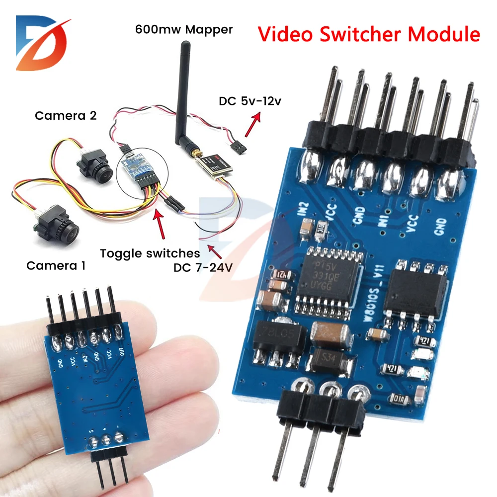 

5.8G 3 Channel Video Switcher Module 3 way Video Switch Unit for RC FPV Camera Drone UAV Accessories