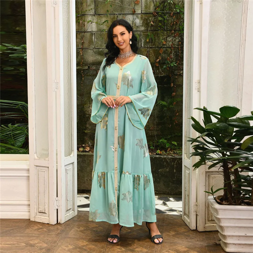 

Floral Print Kaftan Moroccan Woman Jalabiya Dubai Saudi Jalabiya Islamic Clothes Long Arabic Dress Muslim Abaya Eid Caftan Gown