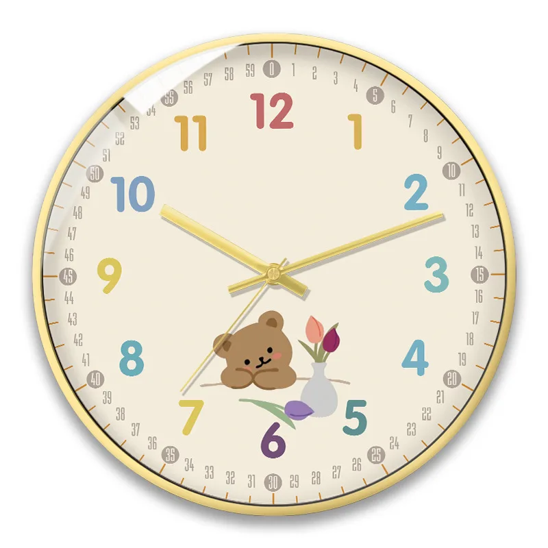 Simple Silent Clocks Living Room Bedroom Wall Hanging Clock Early Childhood Room Quartz Watch Home Decoration