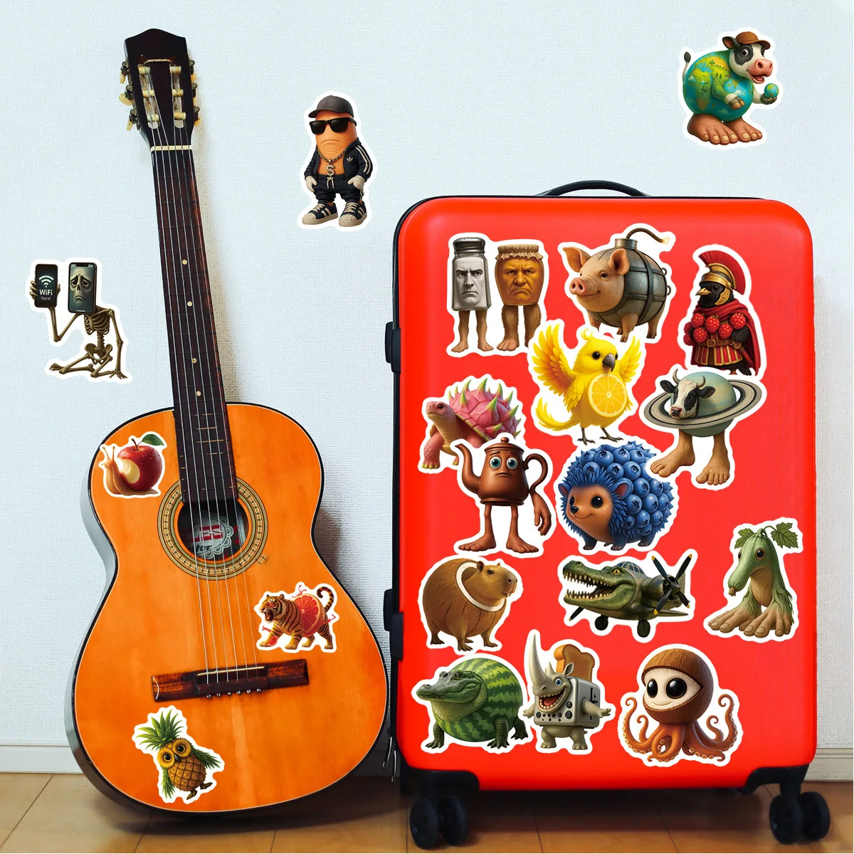 60Pcs Italian Brainrot Stickers Tung Tung Tung Sahur Decals Funny Animal Sticker Toys Waterproof DIY Laptop Phone Car - view 2