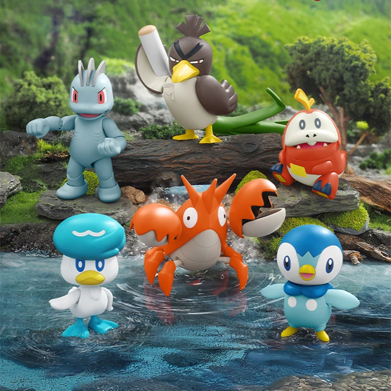 BLOKEES Originale Pokemon Figura Pikachu Charmander Greninja Psyduck Sprigatito Eevee Lucario Pokémon Action Figure Giocattoli Regalo
