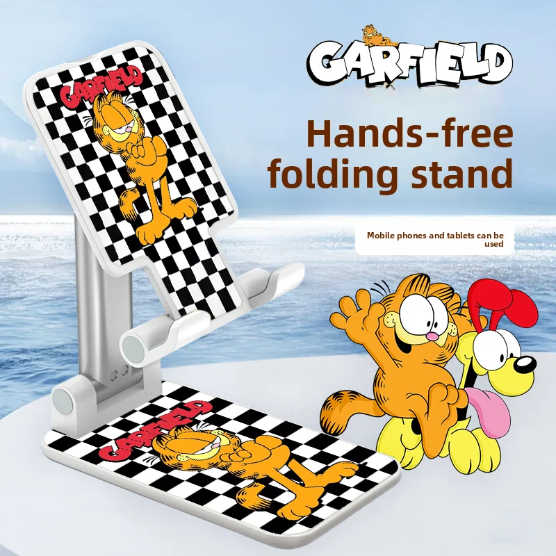 Garfield animation cartoon cute desktop multifunctional phone stand kawaii foldable adjustable universal phone holder wholesale view 3