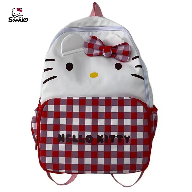 Sac d'école Hello Kitty pour étudiant, sac de dessin animé original, sac mignon fait maison, grande capacité, SR