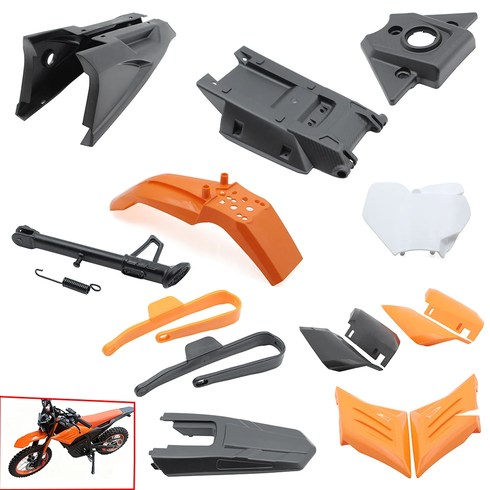 Yozma IN10 Electric Dirt Bike Full Plastic Fairing Body Kit Front Rear Fender Side Cover Kickstand Assembly