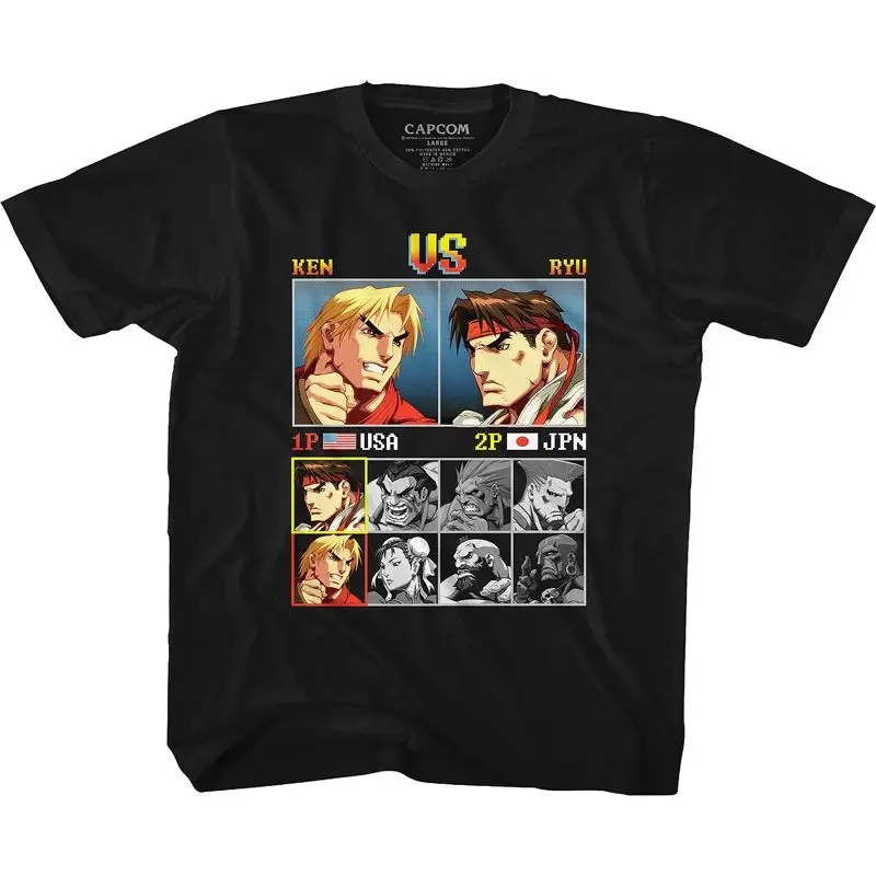 90s Street Fighter Classic Retro Retro Karate Men's Short Sleeve T-shirt Popular Men's and Women's Cotton T-shirt Four Seasons