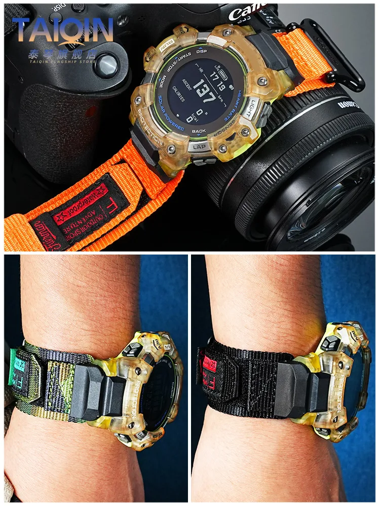 GPS OutdoorSports Canvas Watchband For Casio G-SHOCK 3475 GBD-H1000-1A GBD-H1000-1A4 Modified Nylon Watch Strap Bracelet view 2