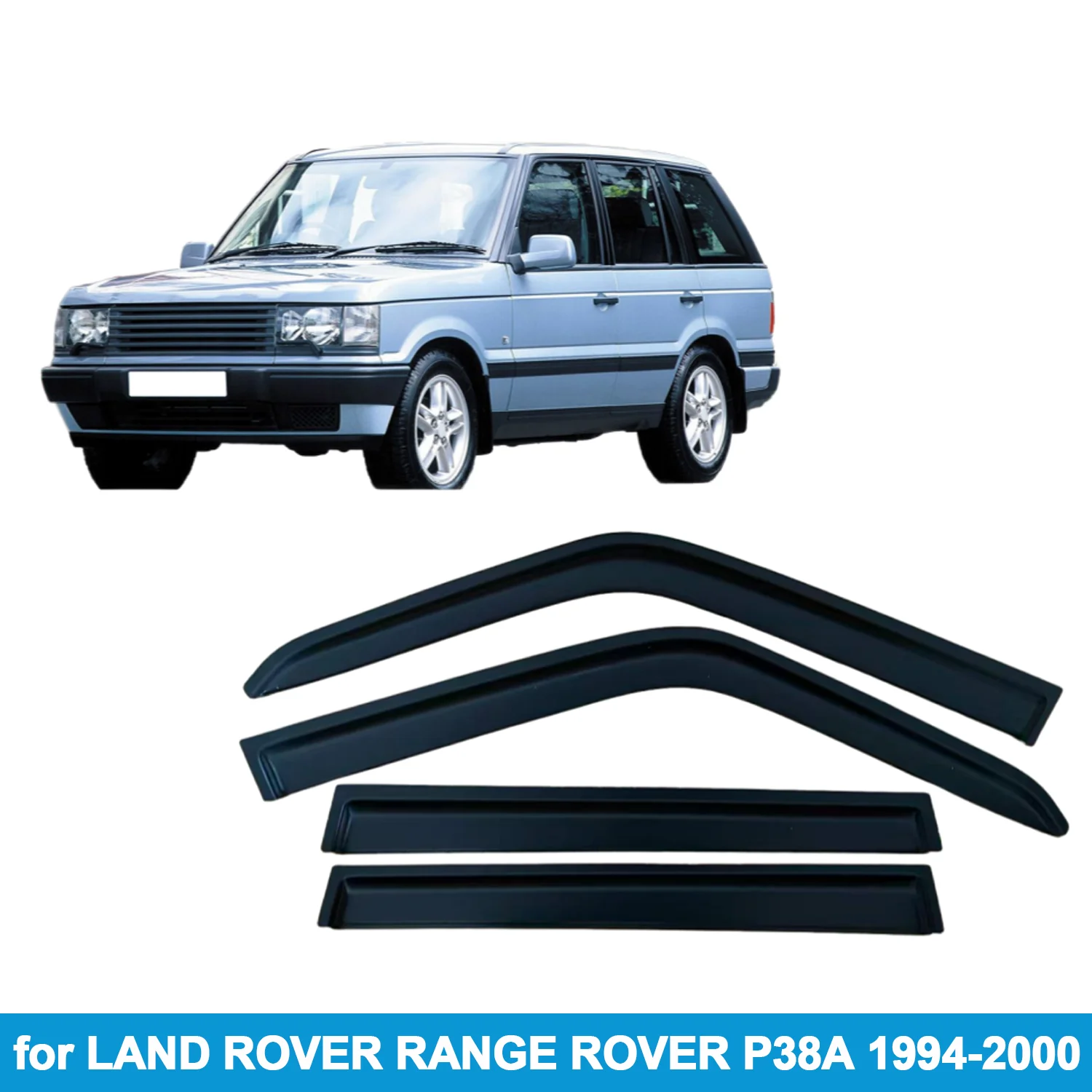 

Window Visor for LAND ROVER RANGE ROVER P38A 1994-2000 Rain Guard Side Vent Deflector Weathershield Outside-Mount Tape On