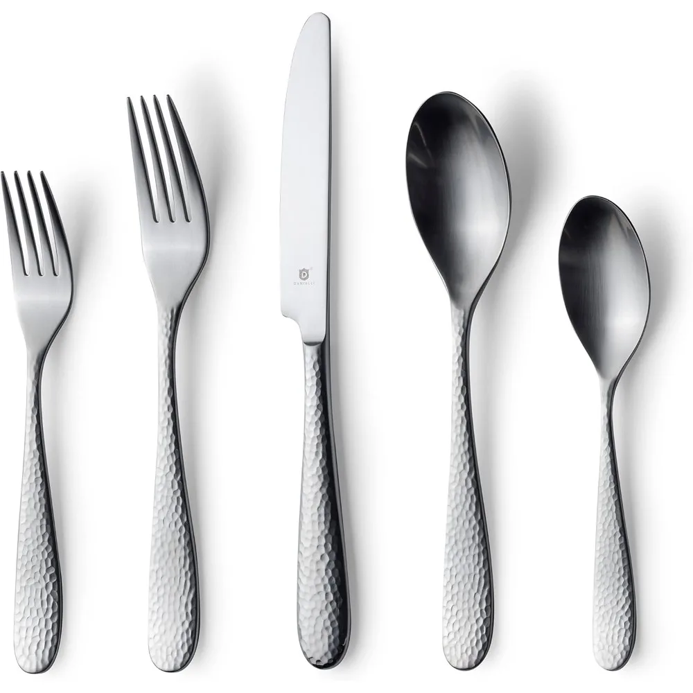 

Современный набор столовых приборов из матовой нержавеющей стали 18/10, столовые приборы из матового серебра с длительной способностью можно мыть в посудомоечной машине