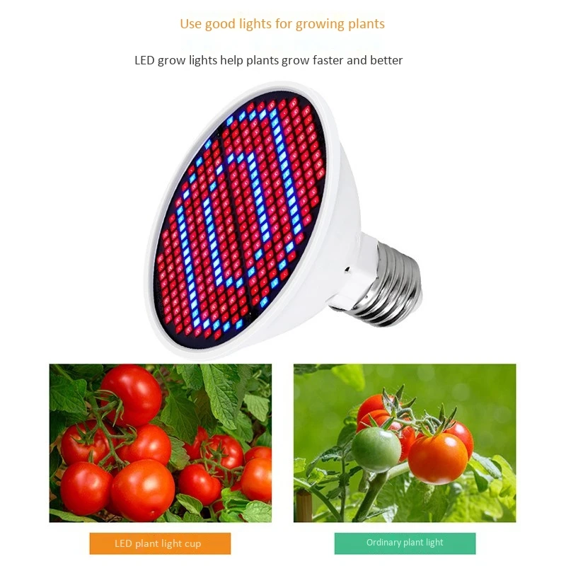 ABKO-E27 300Leds Plant GrowโคมไฟLed Full Spectrum Growthหลอดไฟต้นกล้าดอกไม้Phytoโคมไฟสําหรับในร่มพืชHydroponic