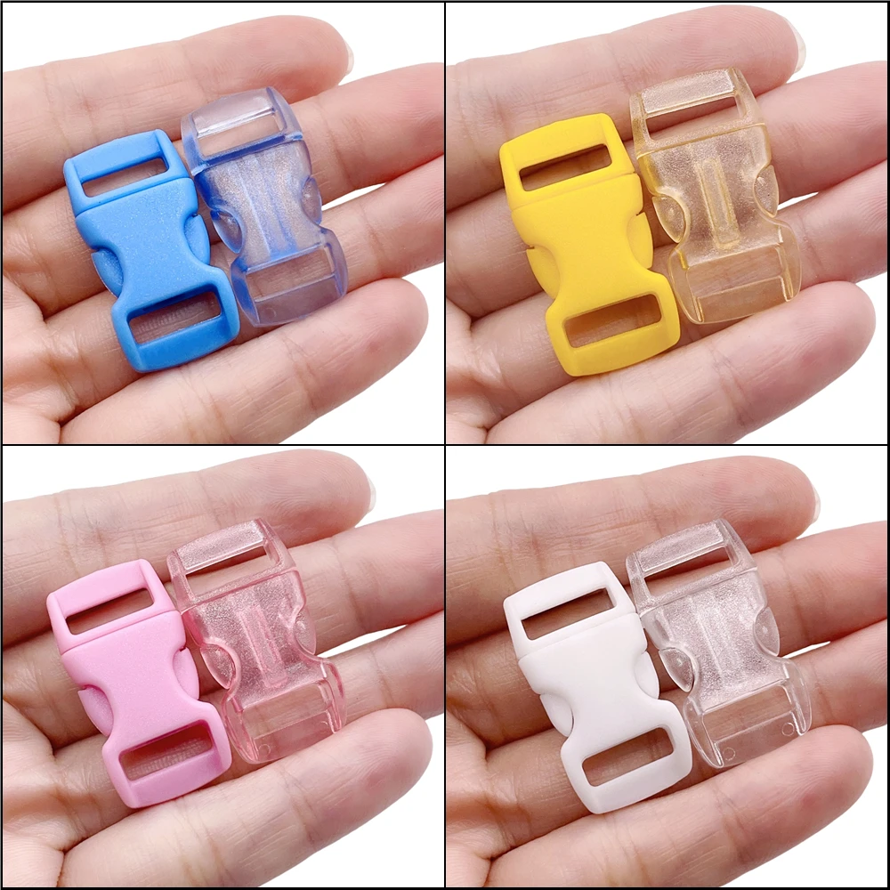 30 Stück/Packung 10mm Seitenschnellverschluss Gebogene Fallschirmschnalle 550 Paracord Armband Clip Katzenhalsband Gurtband Rucksack DIY Zubehör – Detail 6