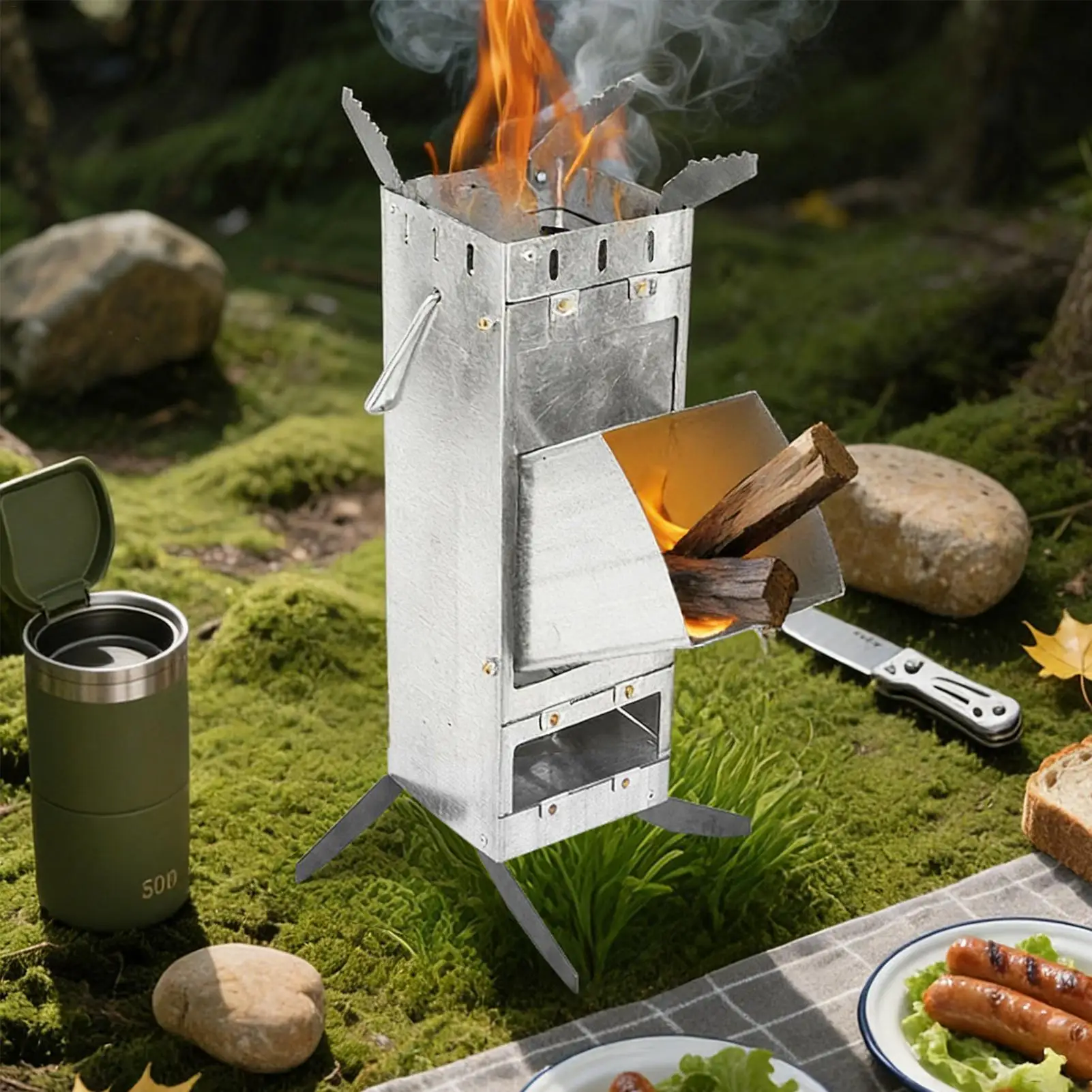 

Уличная печь-ракета с усиленной антикоррозийной защитой и ручкой, для использования в помещении и на улице, для дома, сада, двора, патио, барбекю