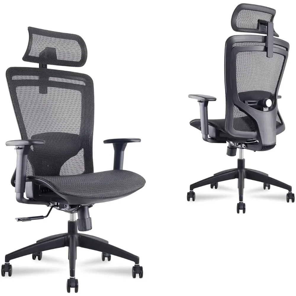 

Ergonomic Office Chair - Reclining Office Chair with Mesh Seat and Back,Big and Tall Swivel Rocking Computer Desk Chairs