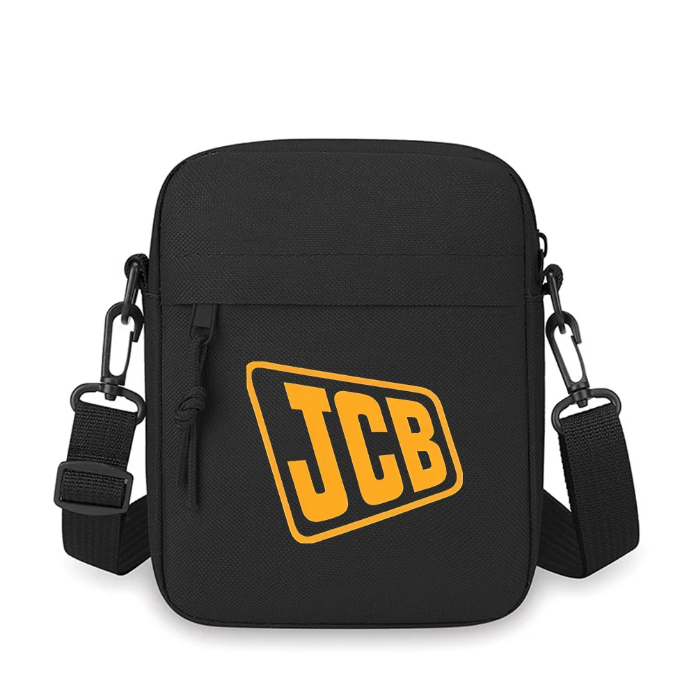 

JCB in orange on black Men Crossbody Bag Single Shoulder Women Cartoon Anime Film Printing Design Unisex