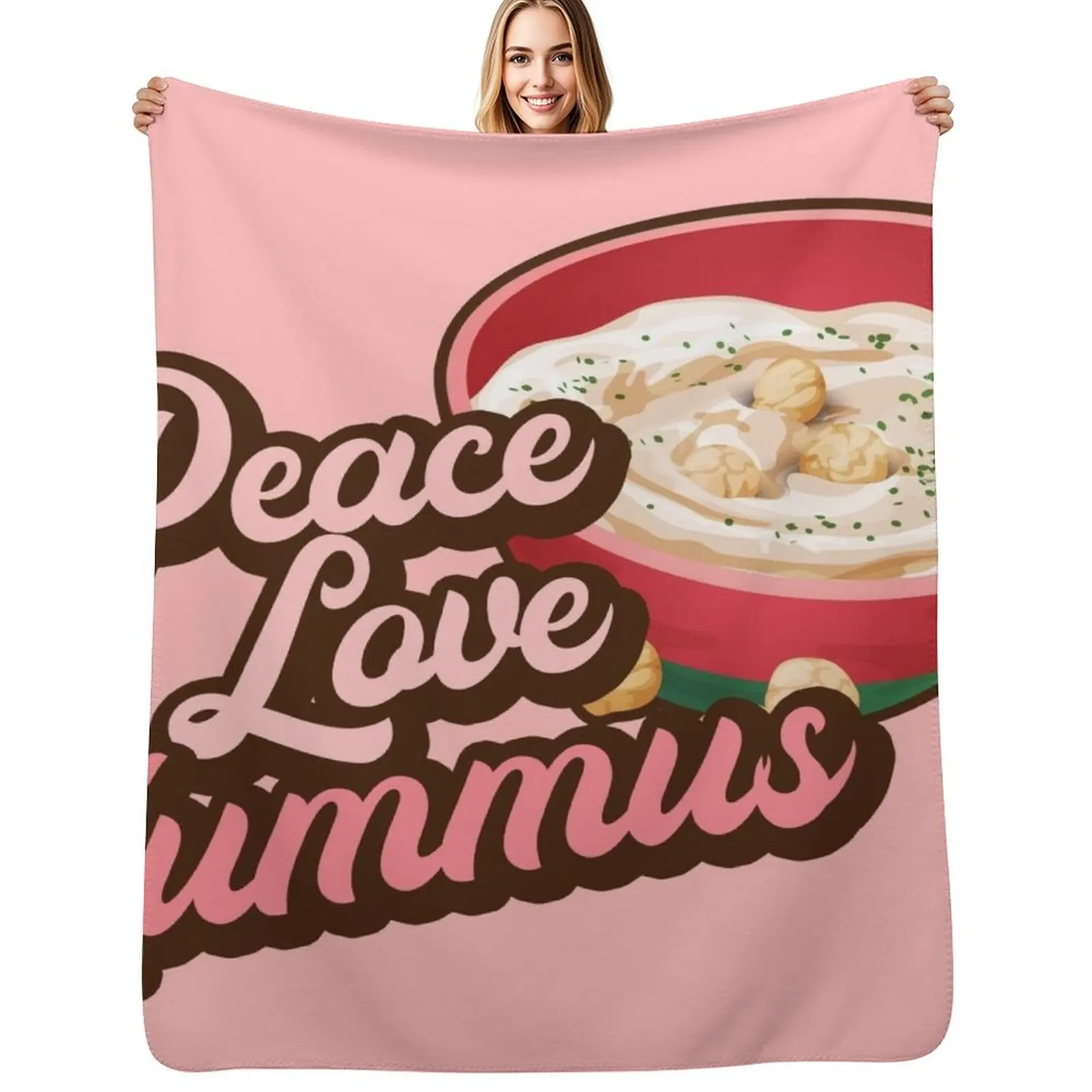 Paz, Amor, Hummus. Manta Ligera de Verano, Transpirable, para Dormir