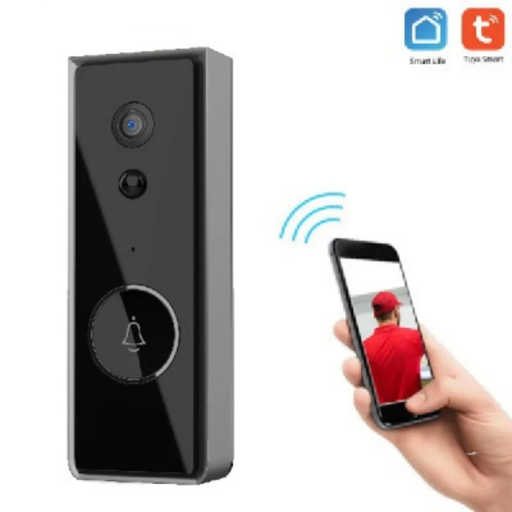 Tuya Smart Life Intelligent Visual Doorbell Night Vision with PIR Mobile Phone Remote Control Wifi Monitor Door Bell with Camera