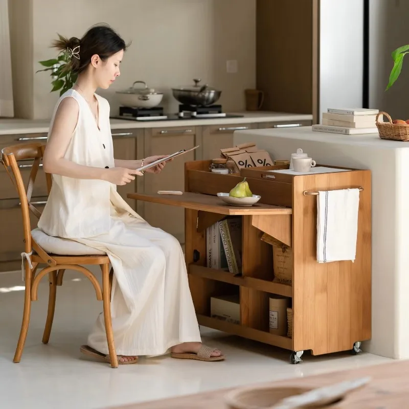 طاولة كونسول حديثة من الخشب الصلب، أثاث غرفة معيشة متعدد الوظائف قابل للإزالة