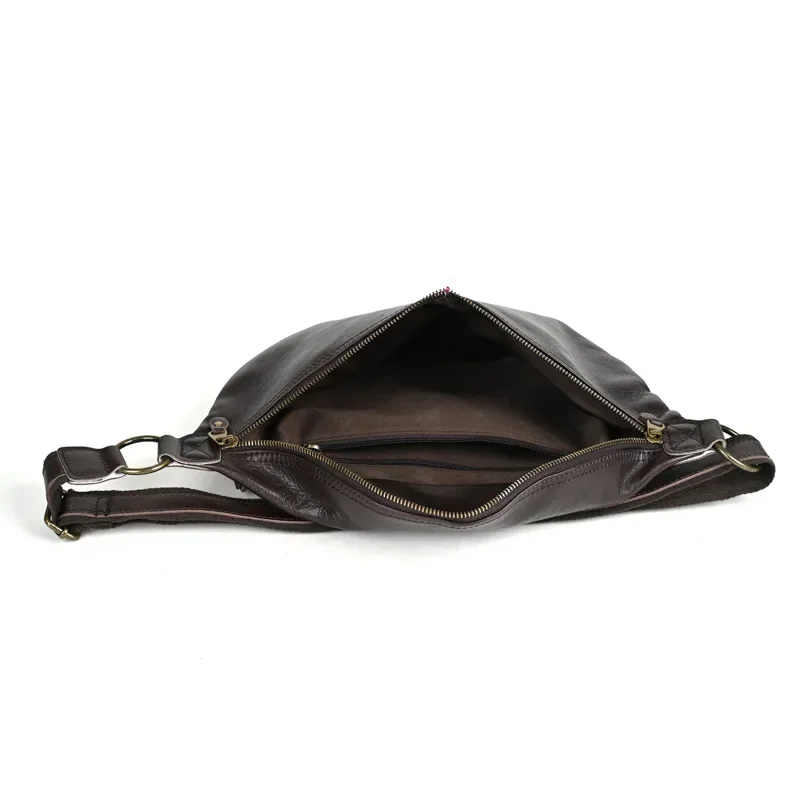 2025 Vintage Tree Cream Men's Chest Bag Leather IPAD Shoulder Bag Crossbody Motorcycle Designer Luxury Bag