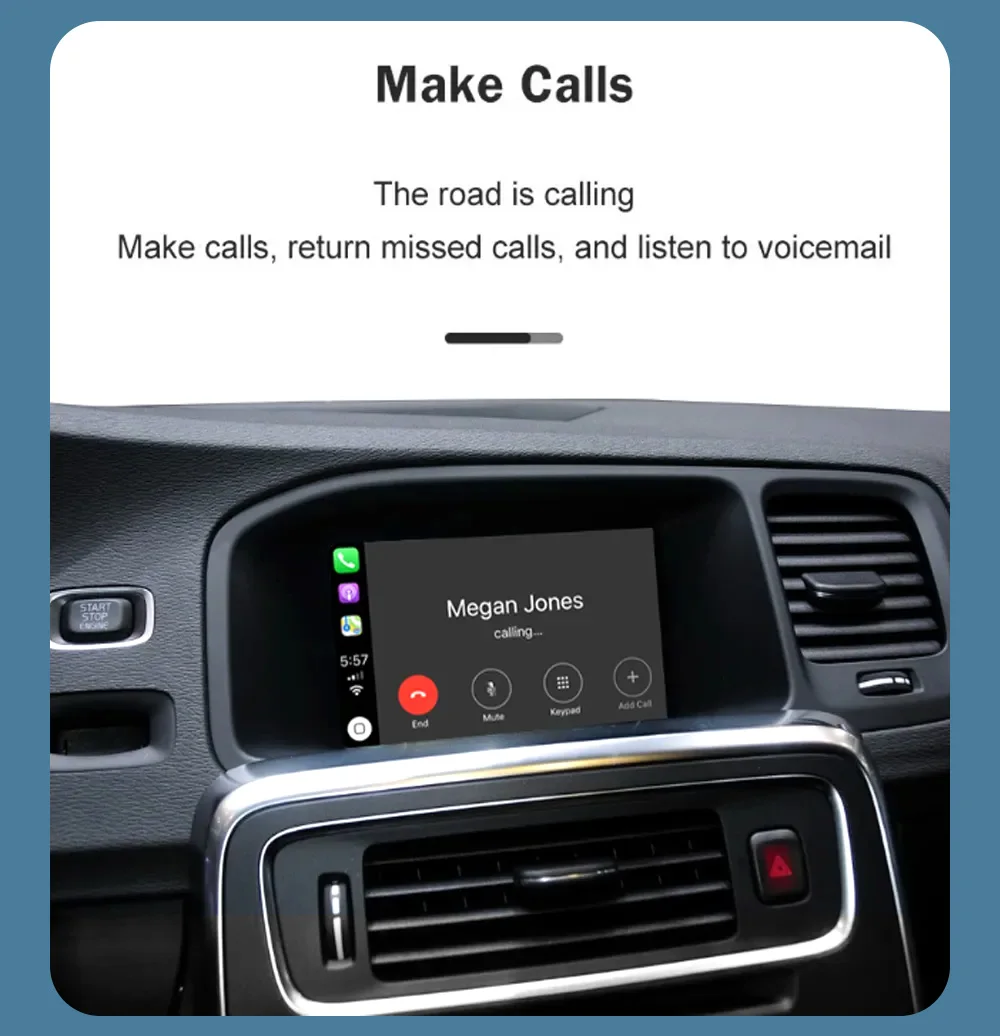 AUTOABC Neues kabelloses Carplay Android Auto Modul für Volvo S60 XC60 V60 V40 2015-2018 Mirror Cast AirPlay Unterstützung für Kameras – Detail 7
