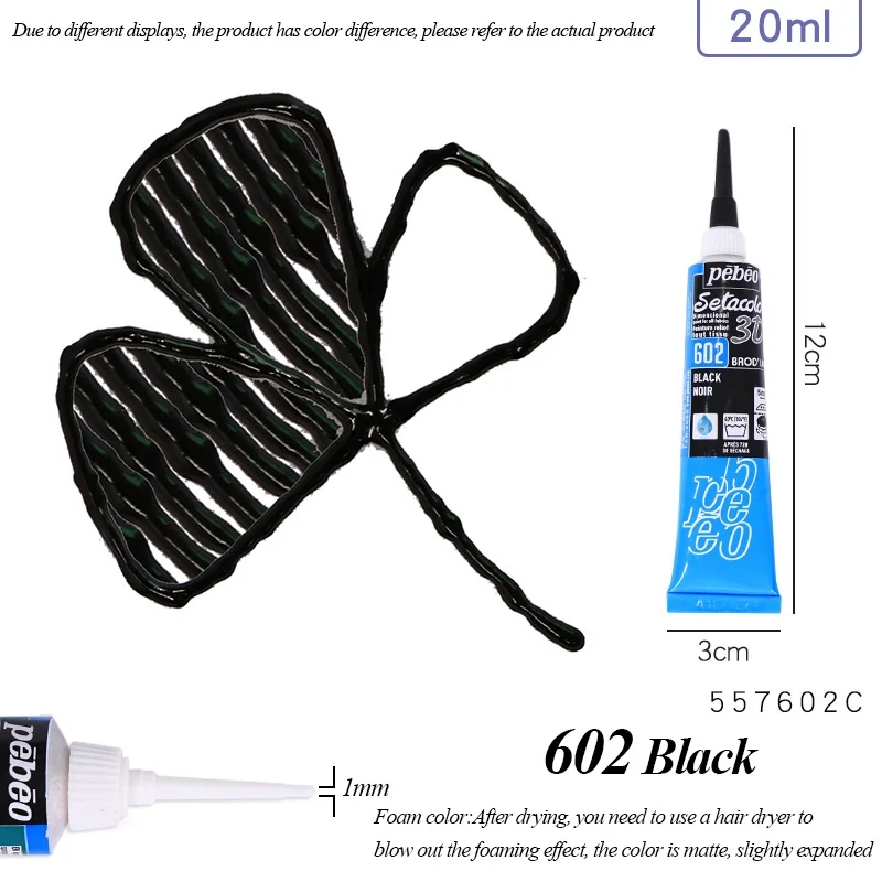 Setacolor 3D Stoffenverf 20ml Permanente Waterdichte Textielverf Niet-giftige 3D Stoffenmarker voor DIY Kleding Textielknutsels