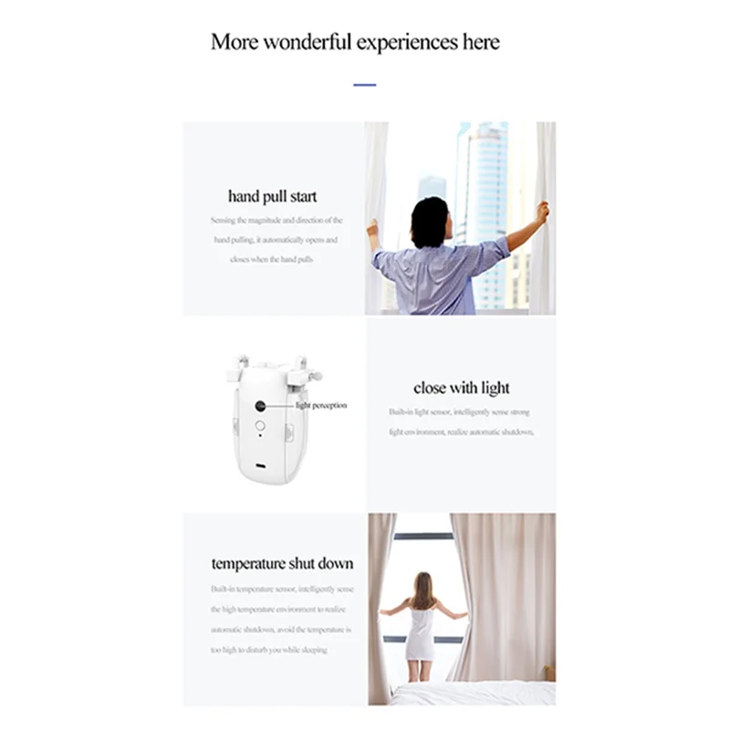 

Smart Curtains Robot Roman Rod Track/T/U-Rail Tracks 3 In1 Automatic Curtain Opener Remote Control Curtain Motor-BTFL