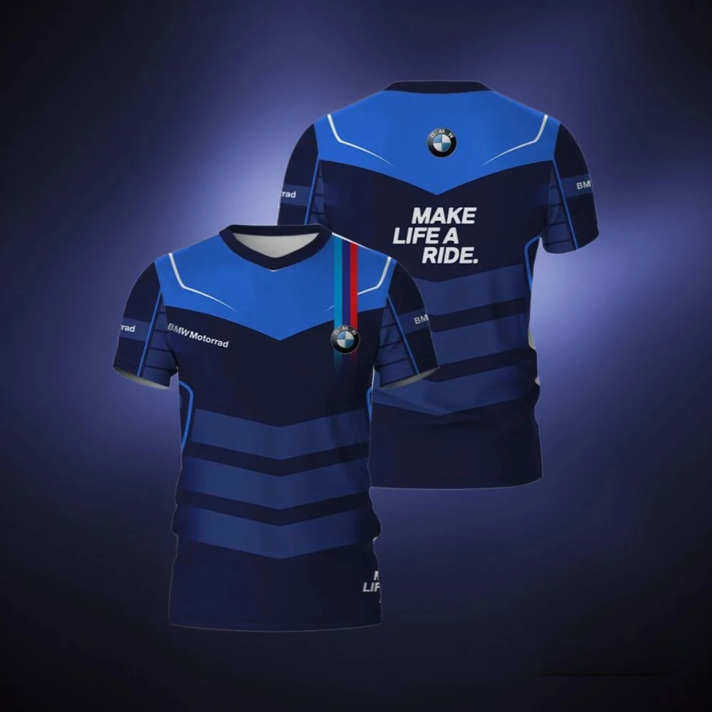 

BMW Speed Life Motorrad Jersey Passion Riding Sports Travel T-Shirts Blue Motorcycle Racing Team Summer Breathable Fast Dry