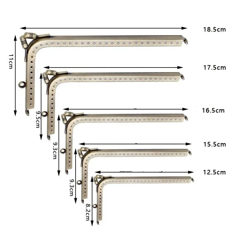 12cm-18cm Metal Purse Frame Handle for Clutch Bag Handbag Accessories Making Kiss Clasp Lock Antique Bronze Tone Hardware