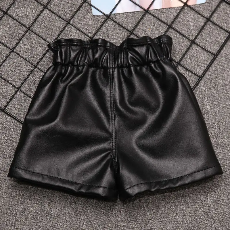 Children's Leather Shorts Girls' Shorts For Autumn And Winter Stylish And Versatile  New Children's Clothing New Girls' Leggings