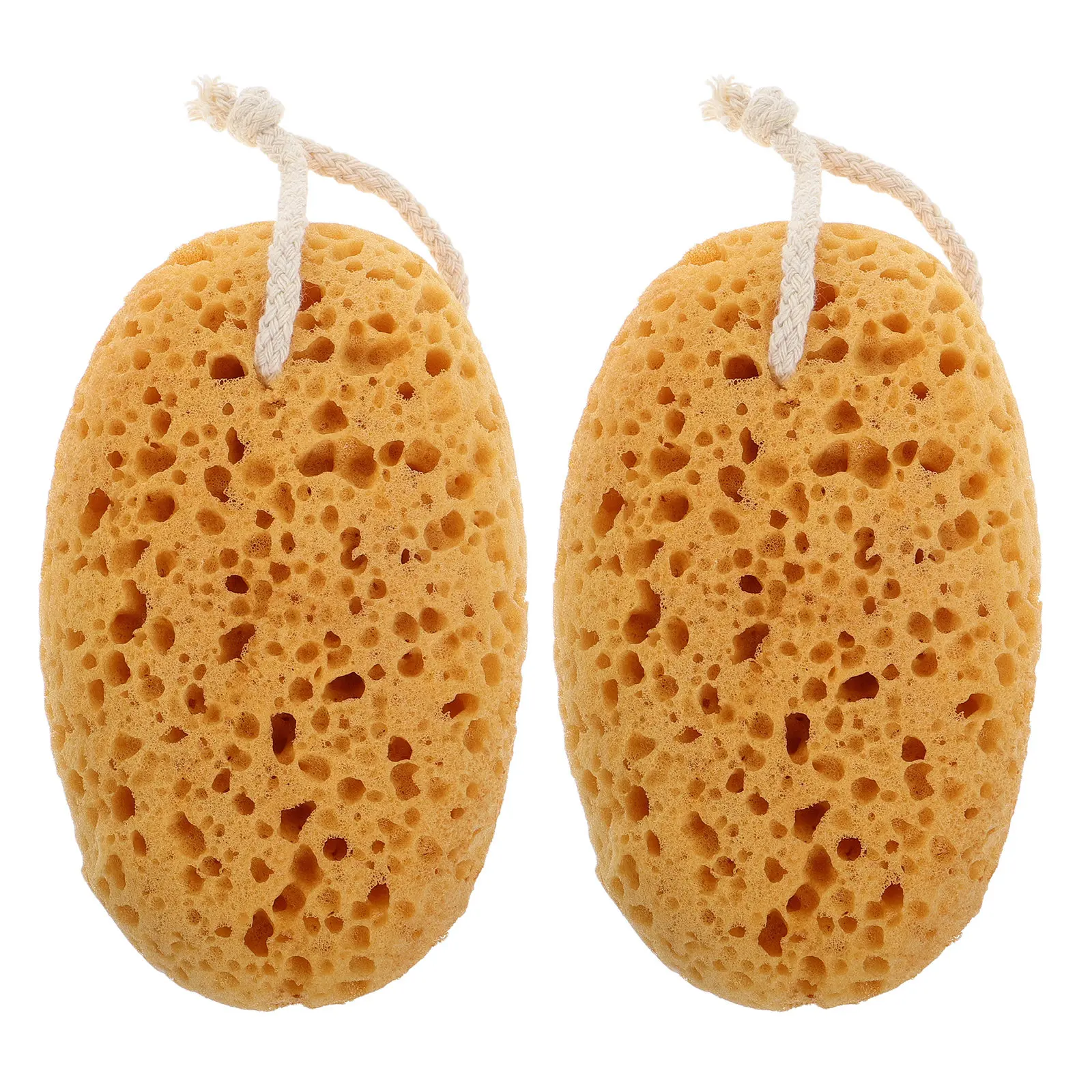 

Набор из 2 нежных отшелушивающих губок для душа: мягкая очистка кожи, глубокое очищение пор, расслабляющее мытье в ванне, использование с мылом