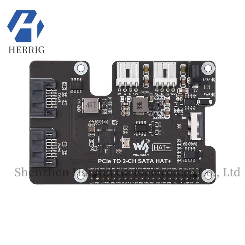 Raspberry Pi 5 PCIe to Dual SATA Expansion Board Raspberry Pi 5 SATA Hard Drive Adapter Board Drive Free