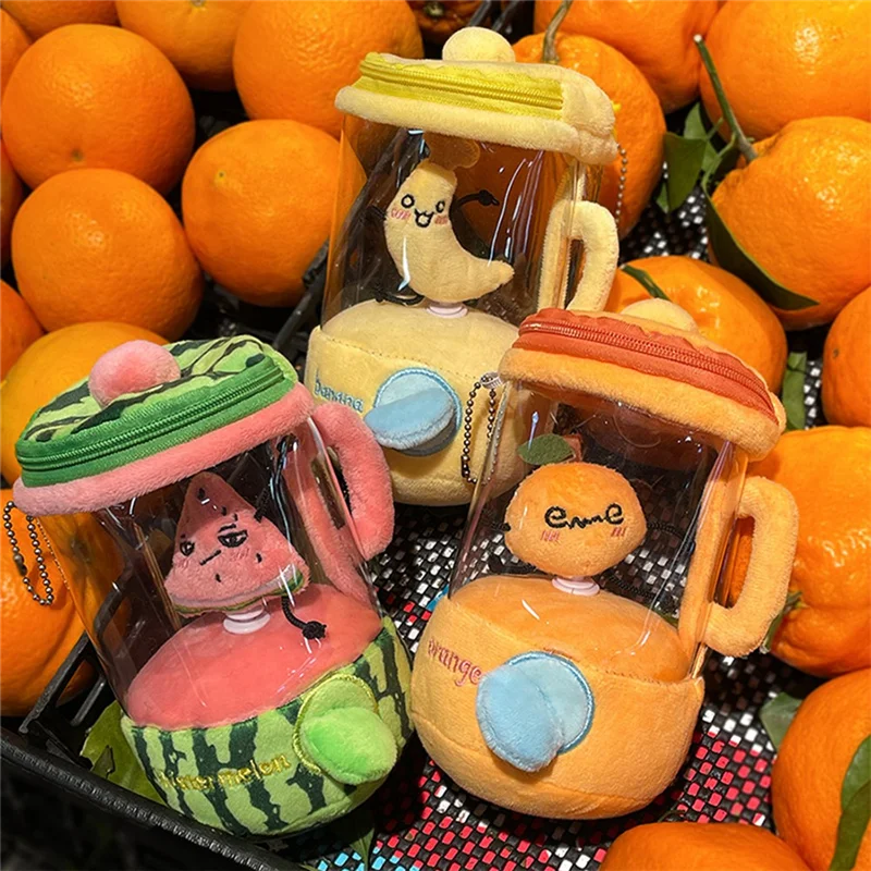 

DELAM-Backpack Decoration Rotating Fruit Juicer Plush , Drawstring Stuffed Keychain, Fun Gift B