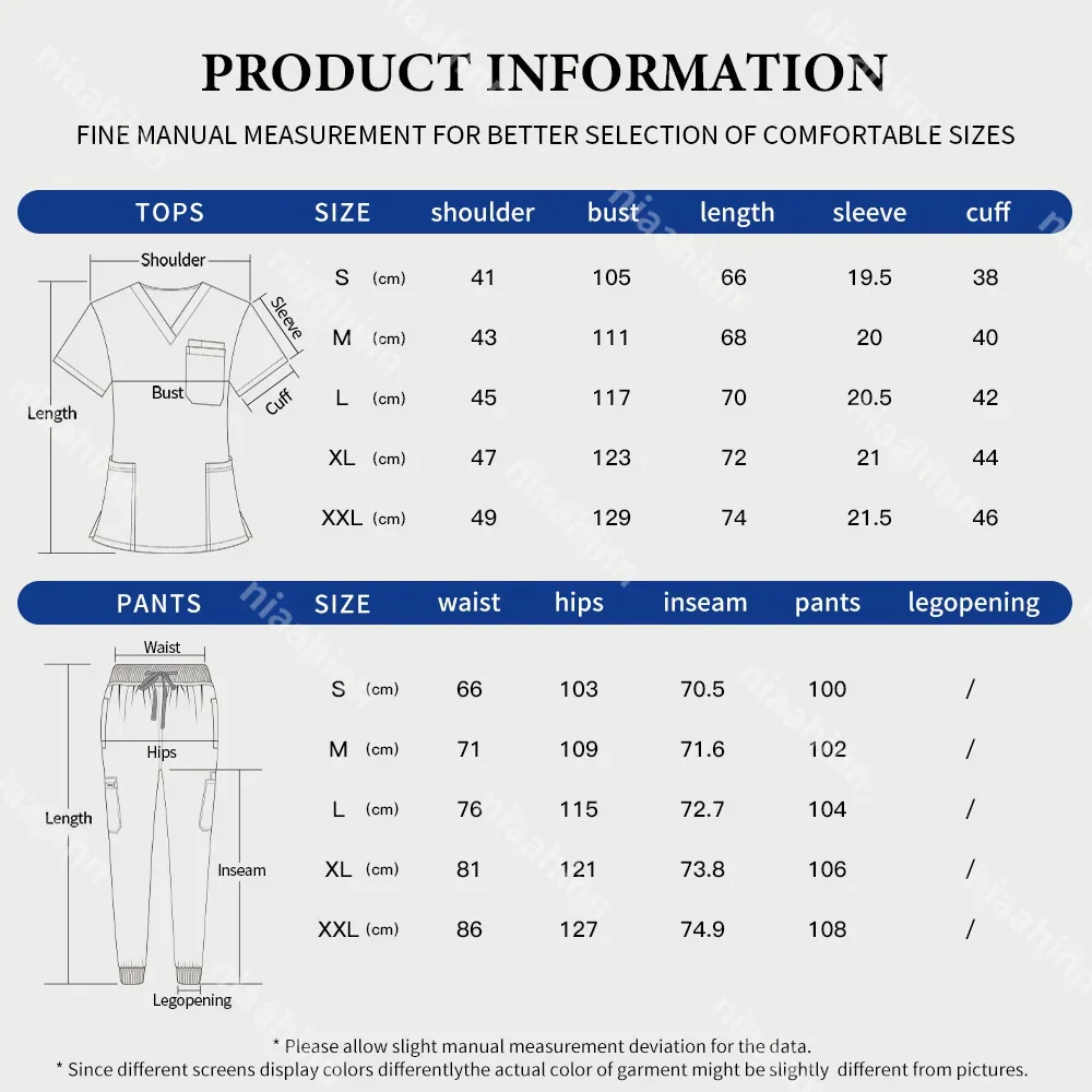 Medical Accessories Women Elastic Scrubs Uniform Sets Hospital Surgical Gowns Short Sleeve Tops Jogger Pants Suit Doctor Clothes