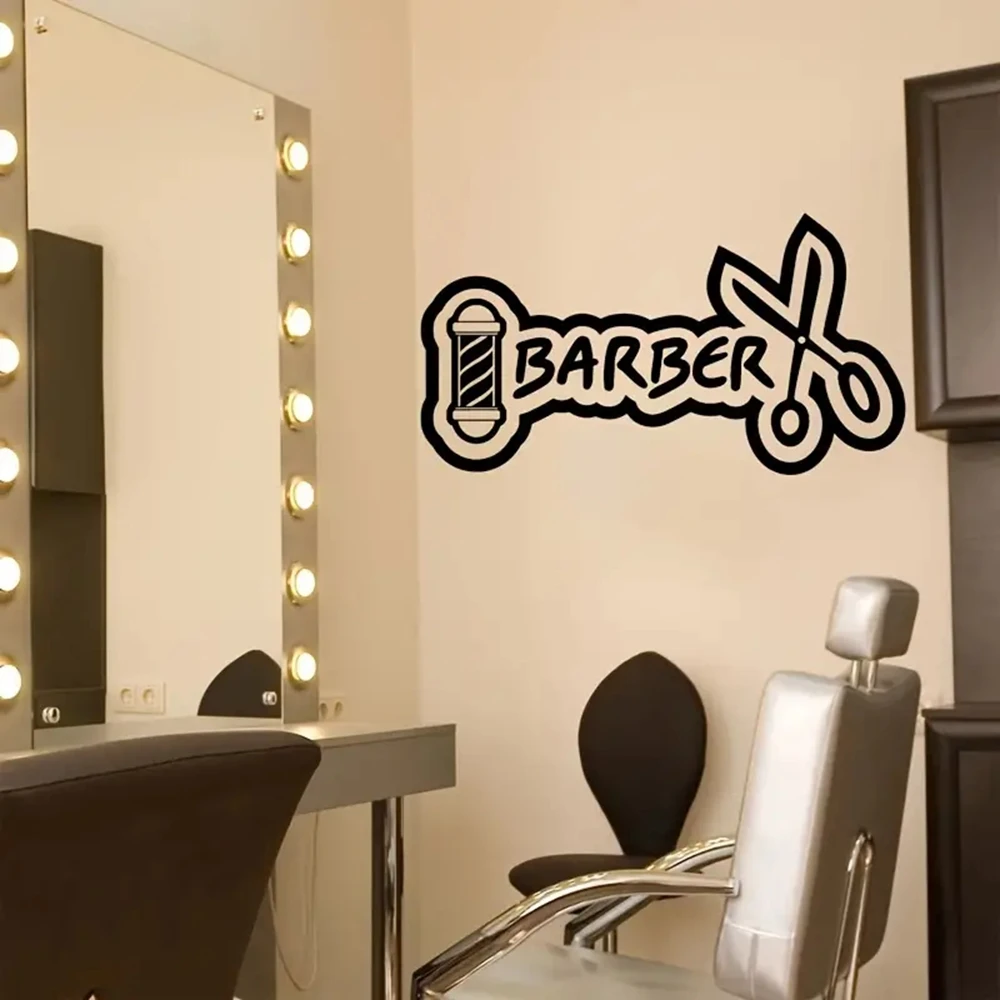 1 pc barber haircut welcome waterproof Wall Stickers Self Adhesive Art Wallpaper Background Wall Art Decal Drop Shipping