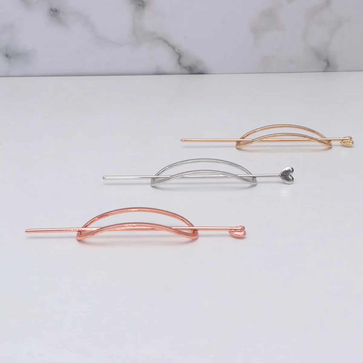 

3pcs Hairpin Set Metal Heart Star Design Elegant Bobby Pin For Women Wedding Party Decoration Hair Clasp Stylish Metal